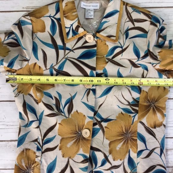 Newport News Vintage Tropical Floral Print Jacket - Picture 8 of 8